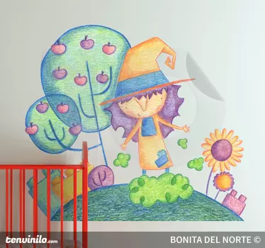 Vinilo infantil brujita - TenVinilo