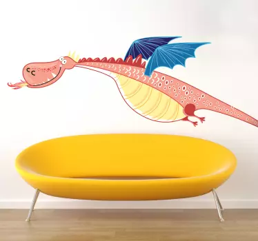 Vinilo infantil dragón alas azules - TenVinilo