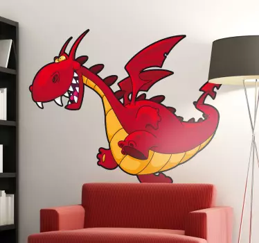 Vinilo infantil dragón cartoon - TenVinilo