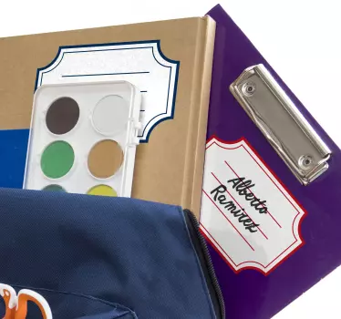 Vinilo educativo etiquetas para material escolar - TenVinilo