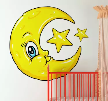 Vinilo infantil luna y estrellas - TenVinilo
