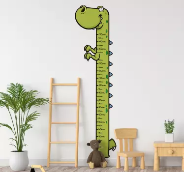 Vinilo habitación infantil medidor dinosaurio rex - TenVinilo