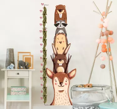 Vinilo infantil medidor fauna - TenVinilo