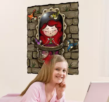 Vinilo infantil niña torre - TenVinilo