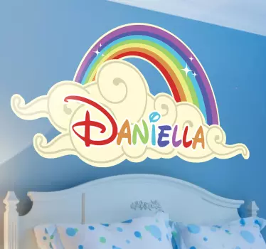 Vinilo infantil arco iris y nombre personalizado - TenVinilo