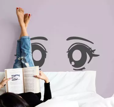 Vinilo infantil ojos de niña estilo anime - TenVinilo