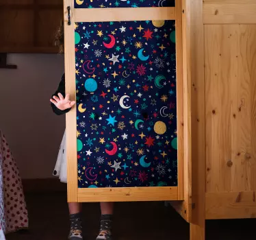 Vinilo infantil para muebles cielo estrellado - TenVinilo