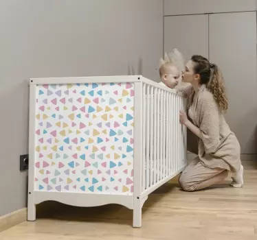 Vinilo infantil para muebles de triángulos pastel - TenVinilo