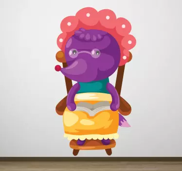 Vinilo infantil para pared abuela divertida colorida - TenVinilo