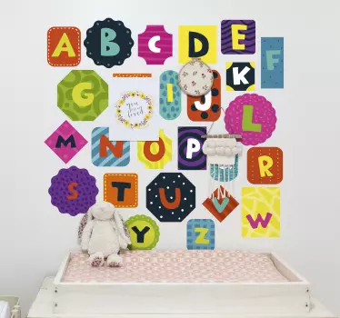Vinilo infantil para pared arreglos de alfabeto coloridos - TenVinilo