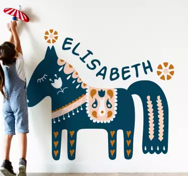 Vinilo infantil para pared arte decorativo de caballos - TenVinilo