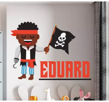 Vinilo infantil para pared aventura del personaje pirata - TenVinilo