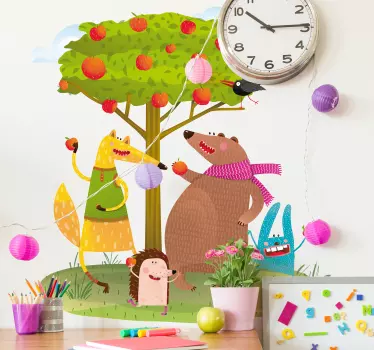 Vinilo infantil para pared criaturas compañeras caprichosas - TenVinilo