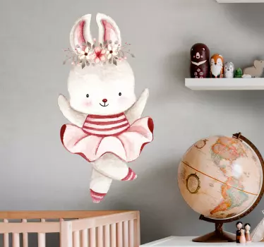 Vinilo infantil decoración de ballet bunny - TenVinilo