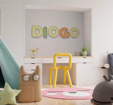 Vinilo infantil para pared estilo nombre personalizable - TenVinilo