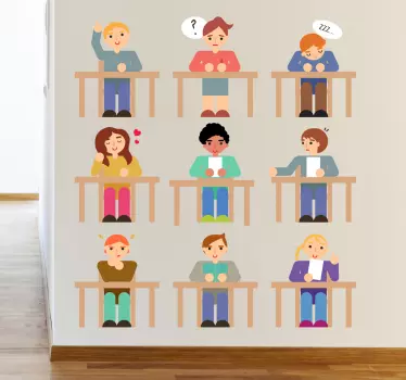 Vinilo infantil para pared expresiones de personajes - TenVinilo