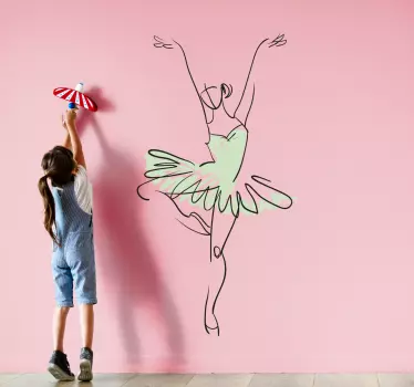 Vinilo baile silueta de bailarina de ballet - TenVinilo