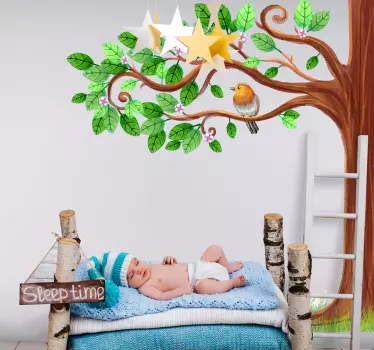 Vinilo infantil primavera árbol - TenVinilo