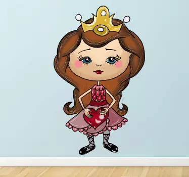 Vinilo infantil princesa corazón - TenVinilo