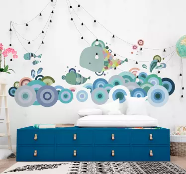 Vinilo infantil pared mar de peces - TenVinilo
