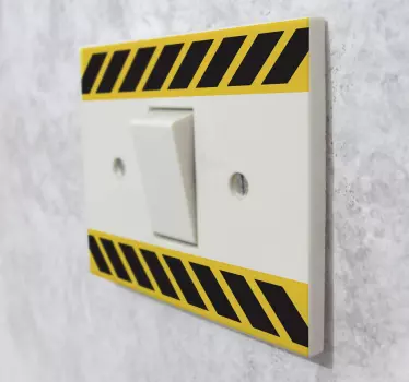 Pegatina para interruptor peligro líneas - TenVinilo