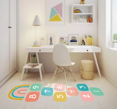 Vinilo decorativo juego rayuela con arcoiris - TenVinilo