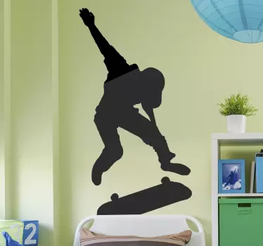 Vinilo juvenil de silueta deporte skate - TenVinilo