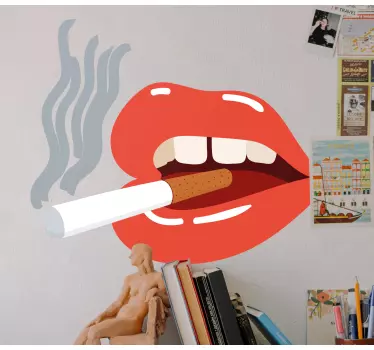 Vinilo labios con cigarrillo - TenVinilo