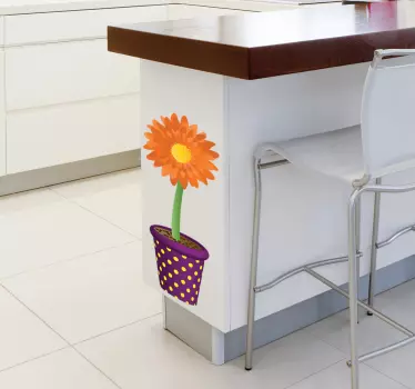 Vinilo decorativo maceta girasol - TenVinilo