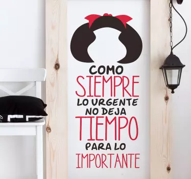 Vinilo Mafalda cita - TenVinilo
