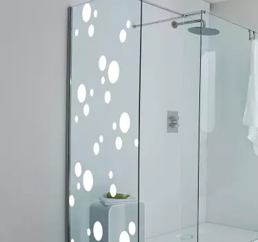 Vinilo mampara baño diseño de burbujas - TenVinilo