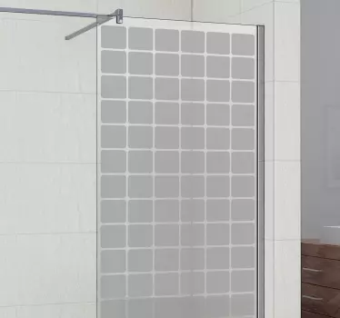 Vinilo mampara baño diseño de patrón cuadrado - TenVinilo