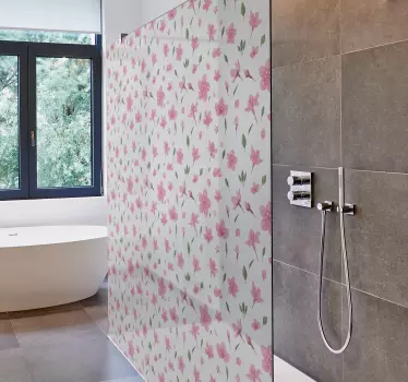 Vinilo mampara baño elemento botánico generador - TenVinilo