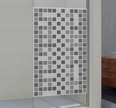Vinilo mampara baño hoja de patrón mosaico - TenVinilo