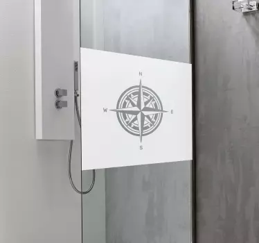 Vinilo mampara baño marcador de dirección - TenVinilo