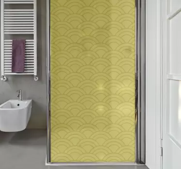 Vinilo mampara baño motivo de olas elegantes - TenVinilo