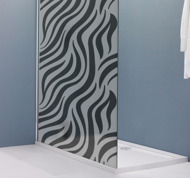 Vinilo mampara baño motivo de olas ondulantes - TenVinilo