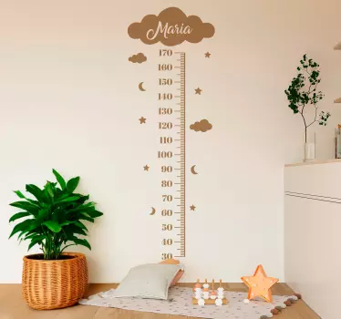 Vinilo medidor nubes con estrellas - TenVinilo