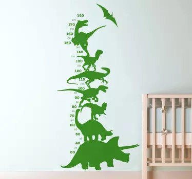 Vinilo medidor silueta dinosaurios - TenVinilo