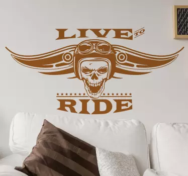 Vinilo moteros live to ride - TenVinilo