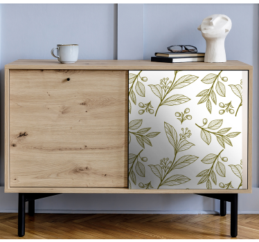 Vinilo mueble Diseño de hojas botánicas - TenVinilo