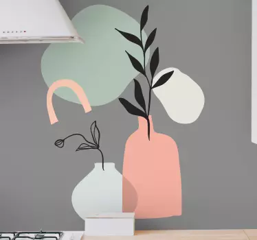 Vinilo mueble Hojas de colores minimalistas - TenVinilo