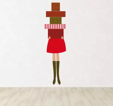 Vinilo mujer con cajas regalo - TenVinilo
