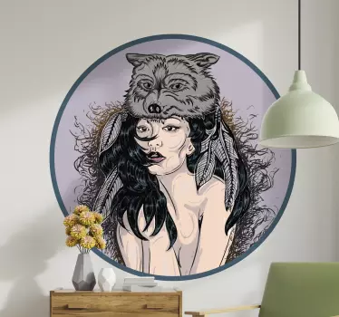 Vinilo mujer enmascarada de lobo - TenVinilo