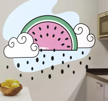 Vinilo para cocina diseño de nube de sandía - TenVinilo