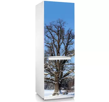 Vinilo nevera árbol nevado - TenVinilo