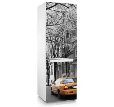 Vinilo nevera taxi en Nueva York - TenVinilo