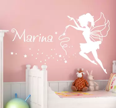 Vinilo decorativo infantil ninfa personalizable con nombre - TenVinilo