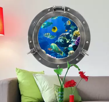 Vinilo 3d pared ojo de buey personalizable - TenVinilo
