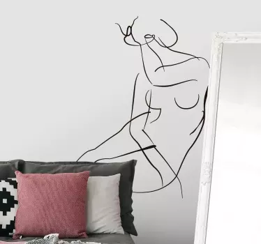 Vinilo pared arte minimalista pintura - TenVinilo
